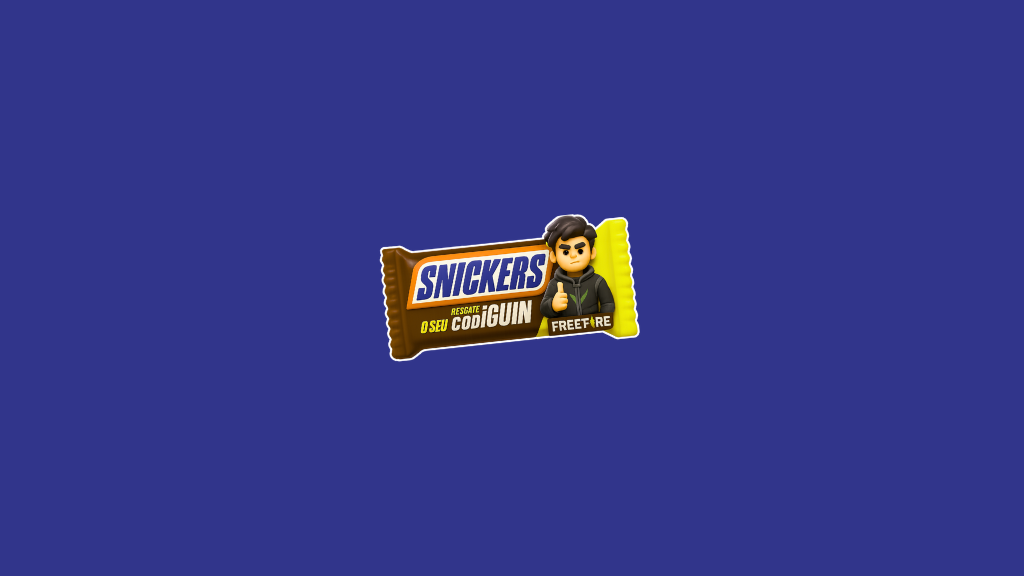 Snickers Free Fire Como pegar codiguin e Skins exclusivas